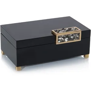 5X12X7 Black Box W/Silver Stone Accent
