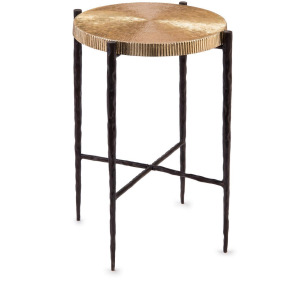 Black Oxidized and Gold Accent Table