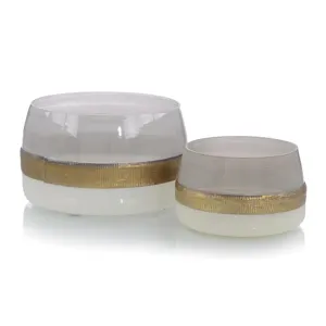 Opaque Frosted Champagne Glass Bowls - Set of 2