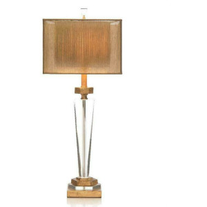 Crystal and Antique Brass Table Lamp