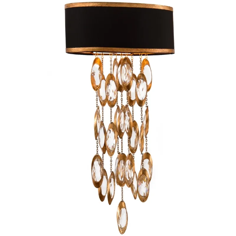 Two Light Black Tie Sconce