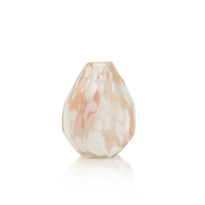 Blush Rock Glass Vase Small