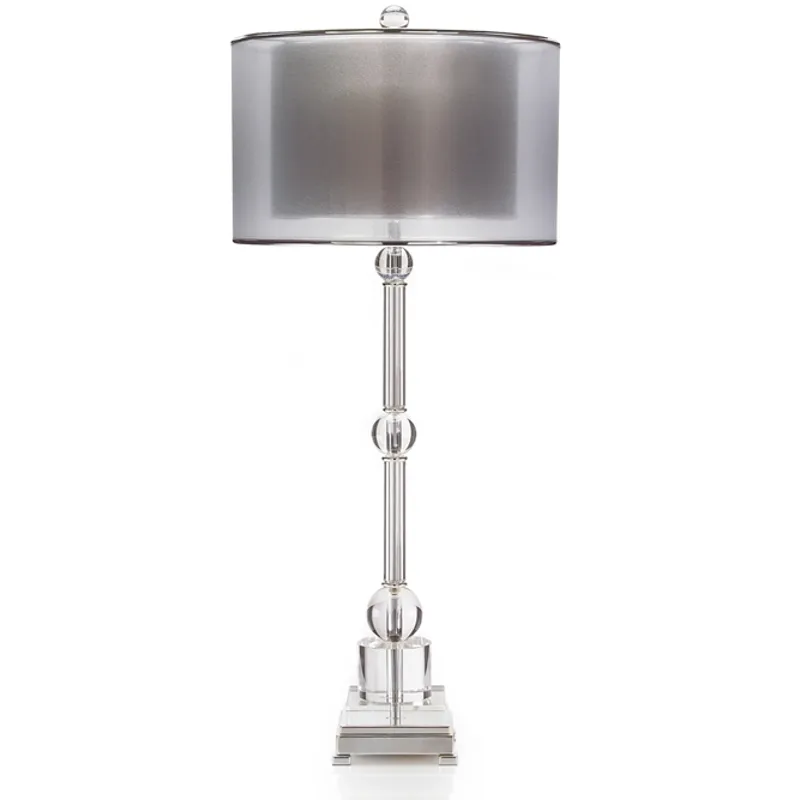 Crystal And Nickel Buffet Lamp
