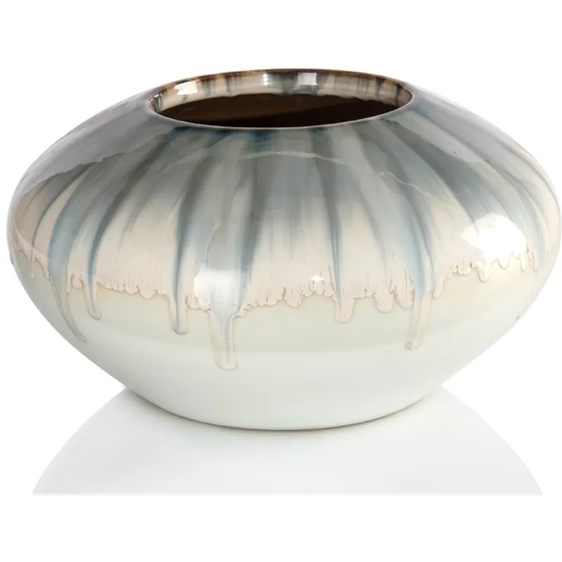 8X13  Dreamy Blue And Cream Vase