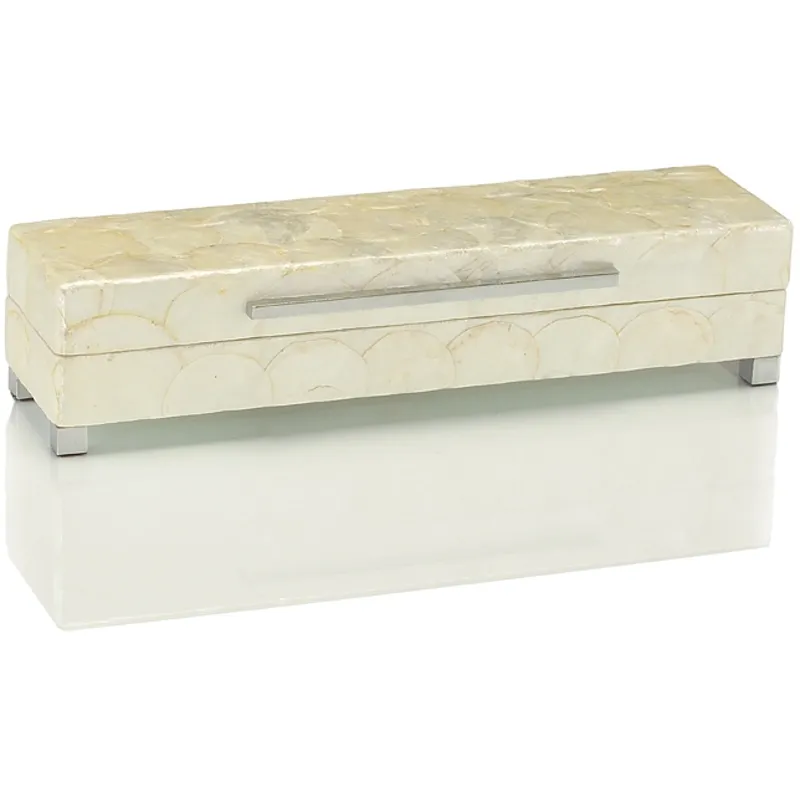 375X425X16 Short White Capiz Shell Box
