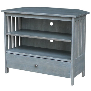 Mission Corner TV Stand in Heather Gray
