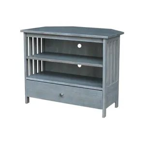 Mission Corner TV Stand in Heather Gray