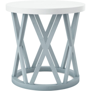 Ceylon Round End Table - Pearl/Glacier