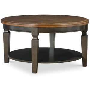 Vista Round Coffee Table in Hickory & Coal