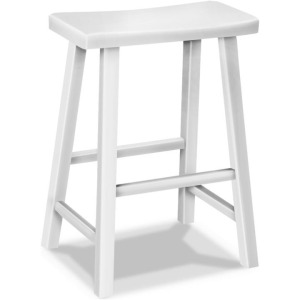 Hampton Saddle Seat Pure White Stool