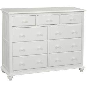 Cottage 9 Drawer Dresser in White