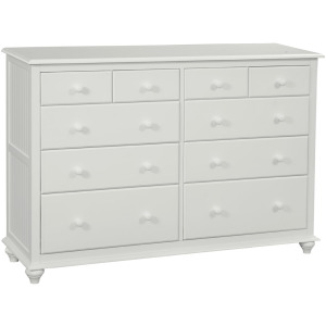 Cottage 10 Drawer Dresser in White