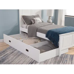 Tykes Bedroom - Pure White Lancaster Twin Trundle Bed