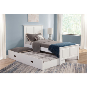 Tykes Bedroom - Pure White Lancaster Twin Trundle Bed