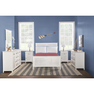 Tykes Bedroom - Chalk & White High Tide 90° Full Bed