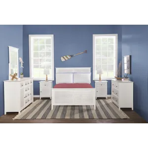 Tykes Bedroom - Chalk & White High Tide 90° Full Bed