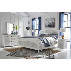 King High Tide Arch Bed in Chalk and White