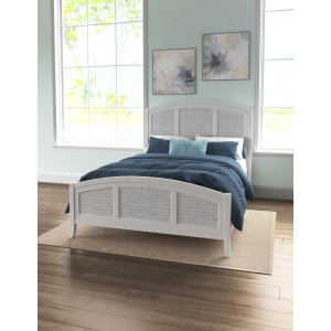 Queen High Tide Arch Bed in Chalk and White