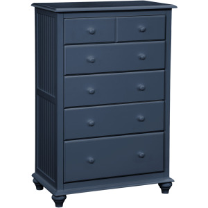 Cottage Bedroom - Five Drawer Chest in Denim