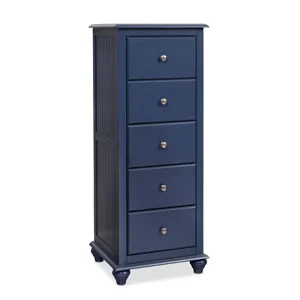 Cottage Bedroom - 5 Drawer Narrow Chest in Denim