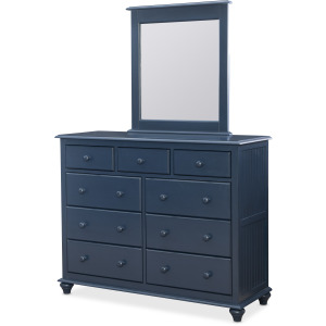 Cottage Bedroom - Nine Drawer Dresser Denim w/ Mirror