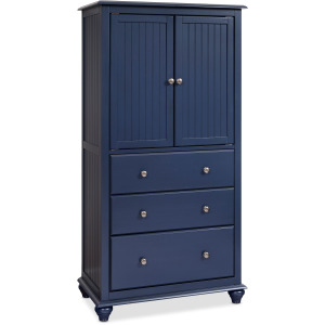 Cottage Bedroom - Armoire w/Drawers in Denim
