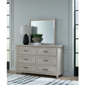 Sanibel Bedroom - Sanibel 6 Drawer Dresser and Sanibel Mirror in Macchiato