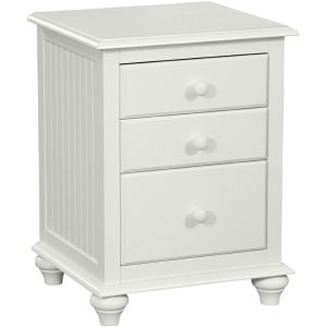 Cottage 3 Drawer Nightstand in White