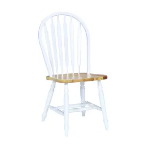 Arrowback Chair in White & Natural