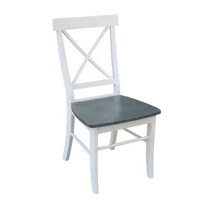 Dining Essentials - X-Back Chair in Heather Gray & White