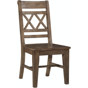 Farmhouse Chic Collection Double X Back Chair in Brindle