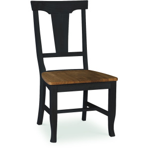 Vista Collection Panel Back Chair in Hickory & Coal