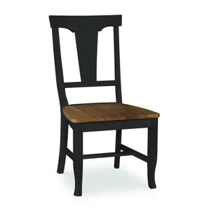 Vista Collection Panel Back Chair in Hickory & Coal