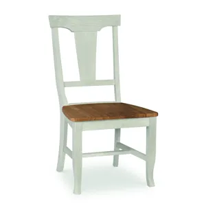 Vista Collection Panel Back Chair in Hickory & Shell