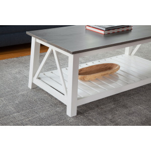 Home Accents - Surrey Coffee Table in Heather Gray and White