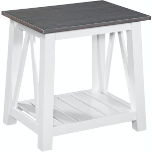 Home Accents - Surrey End Table in Hather Gray and White