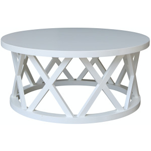 Home Accents - Ceylon Round Coffee Table in White