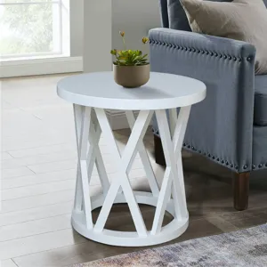 Home Accents- Ceylon Round End Table in White
