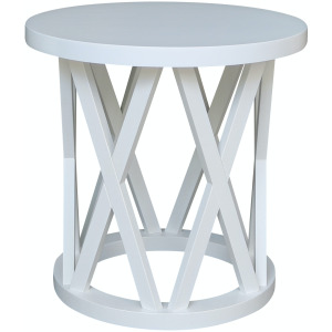 Home Accents- Ceylon Round End Table in White