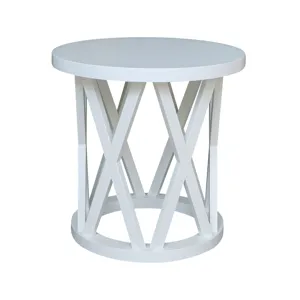 Home Accents- Ceylon Round End Table in White