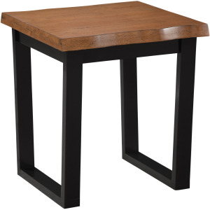 Home Accents - Live Edge End Table in Bourbon Oak and Black