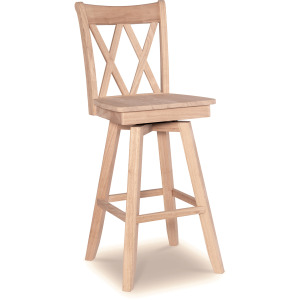 30'' Double XX Back Swivel Bar Stool