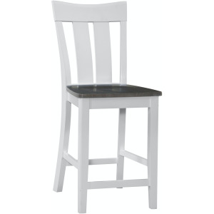 Cosmopolitan Collection - 24'' Ava Stool in Heather Gray & White
