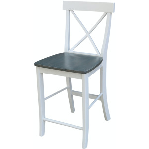 Dining Essentials - X-Back Stool in Heather Gray & White
