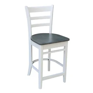Dining Essentials - Emily Stool in Heather Gray & White