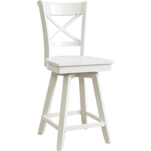 Hampton Collection - 24'' Charolette Swivel Pure White Stool