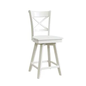 Hampton Collection - 24'' Charolette Swivel Pure White Stool