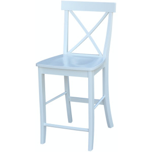 Hampton Collection -  X-Back Stool in Pure White