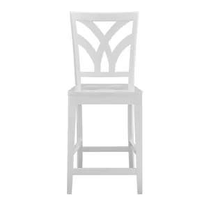 Hampton Collection - Palm Stool in Pure White