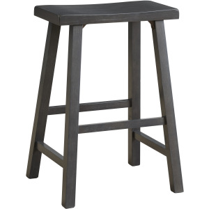Dining Essentials- Saddle Seat Heather Gray Stool
